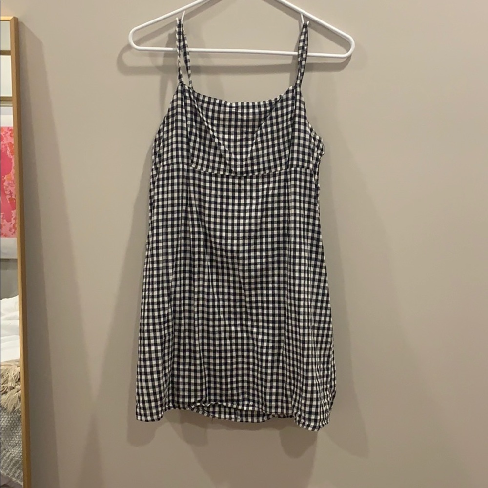 UO black gingham mini dress size 6